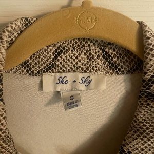She & Sky Snakeskin Print Jacket